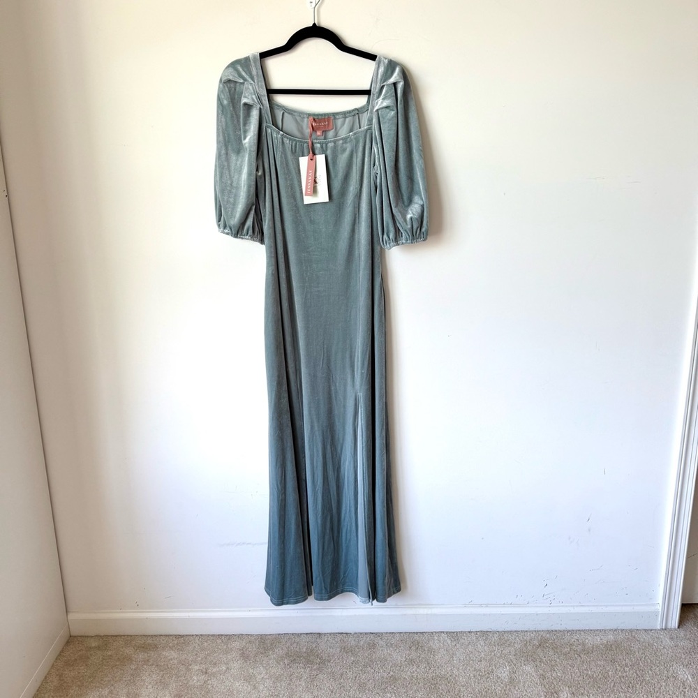 NWT JESSAKAE Velvet Sea Glass Eloise 3/4 Sleeve Maxi Dress—SZ. XL - Picture 17 of 17